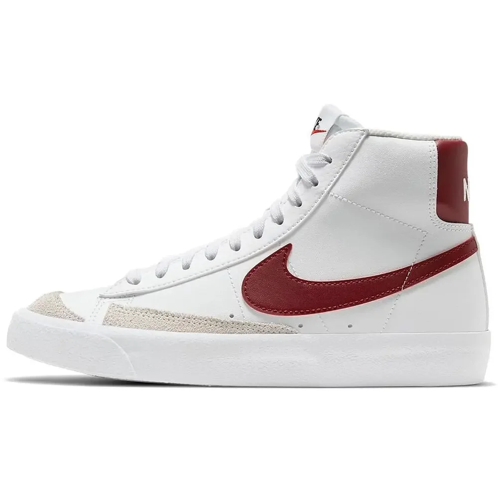 NIKE BLAZER MID '77 BOYS DA4086-102 (WHITE/TEAM RED-WHITE-BLACK), SIZE 5